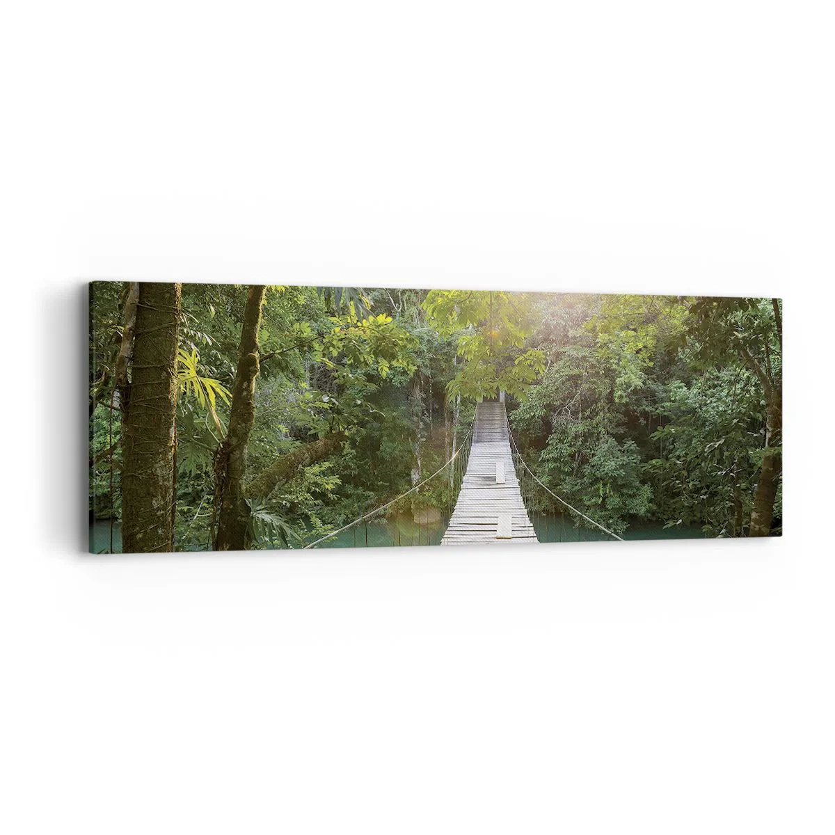 Impression sur toile - Image sur toile - De l'eau azur à la forêt azur - 90x30 cm