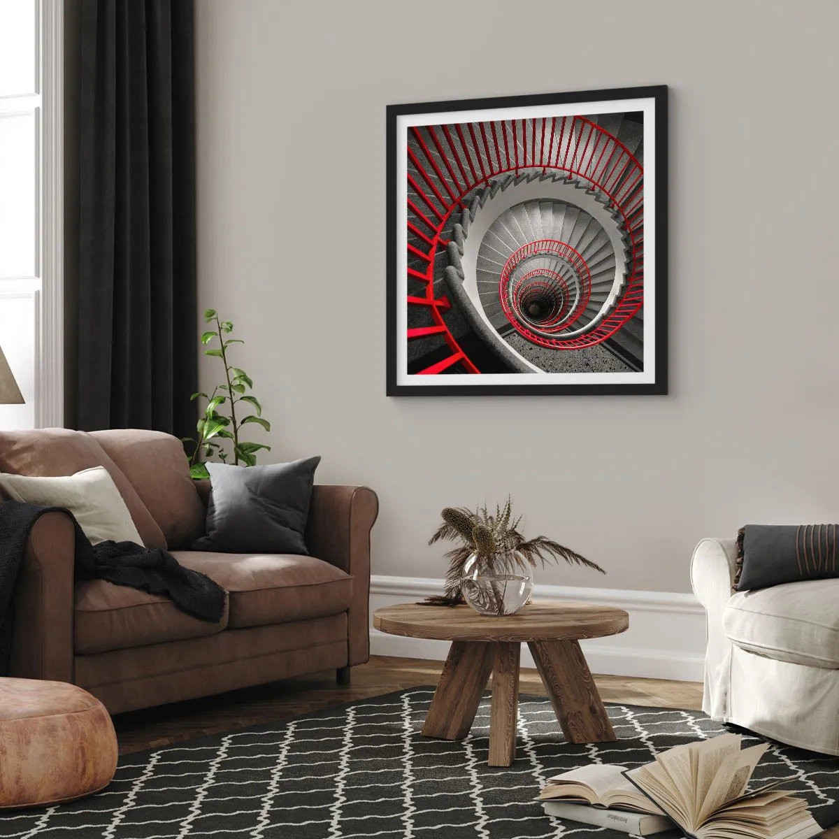 Affiche dans un cadre noir - Poster - Amusement architectural - 60x60 cm