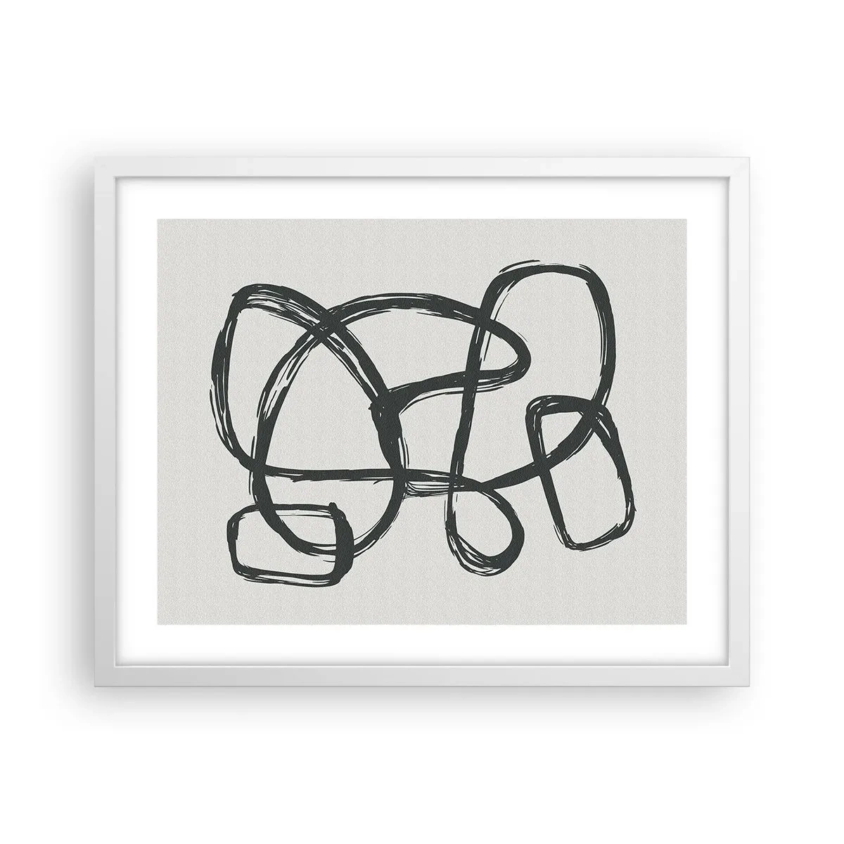 Affiche dans un cadre blanc - Poster - Abstraction en boucle - 50x40 cm
