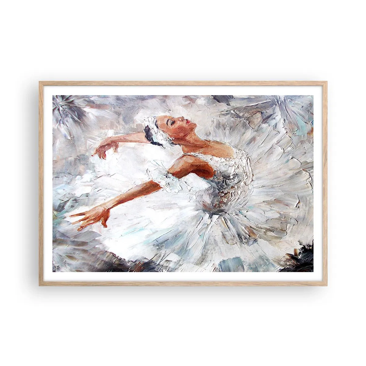 Affiche dans un chêne clair - Poster - Délicat et léger comme du tulle - 100x70 cm