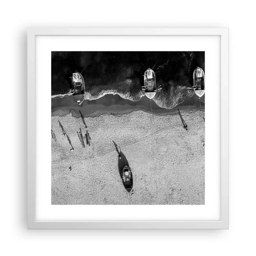 Affiche dans un cadre blanc - Poster - Toujours sur le rivage… - 40x40 cm