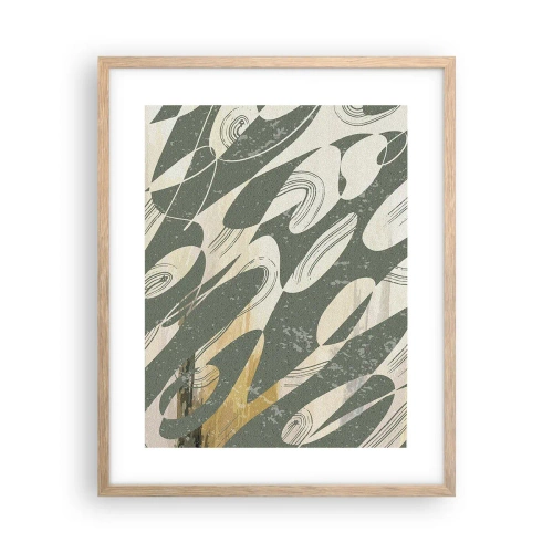 Affiche dans un chêne clair - Poster - Abstraction rythmique - 40x50 cm