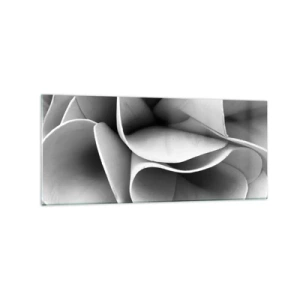 Impression sur verre - Image sur verre - Détails en noir et blanc de formes abstraites - 120x50cm - Il s'en passe dans l'espace - Décoration murale moderne pour le salon et la chambre ARTTOR