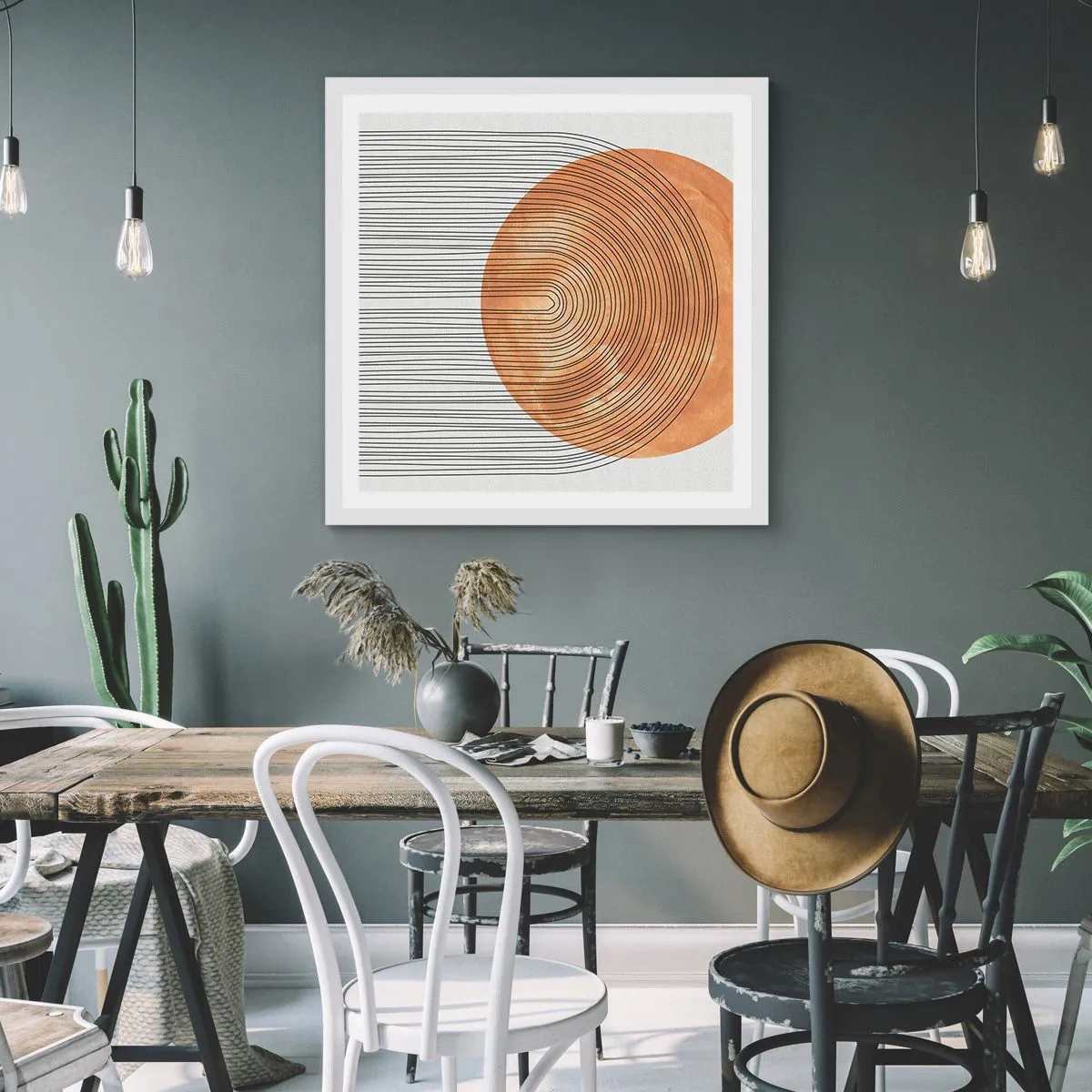 Affiche dans un cadre blanc - Poster - Composition solaire - 50x50 cm