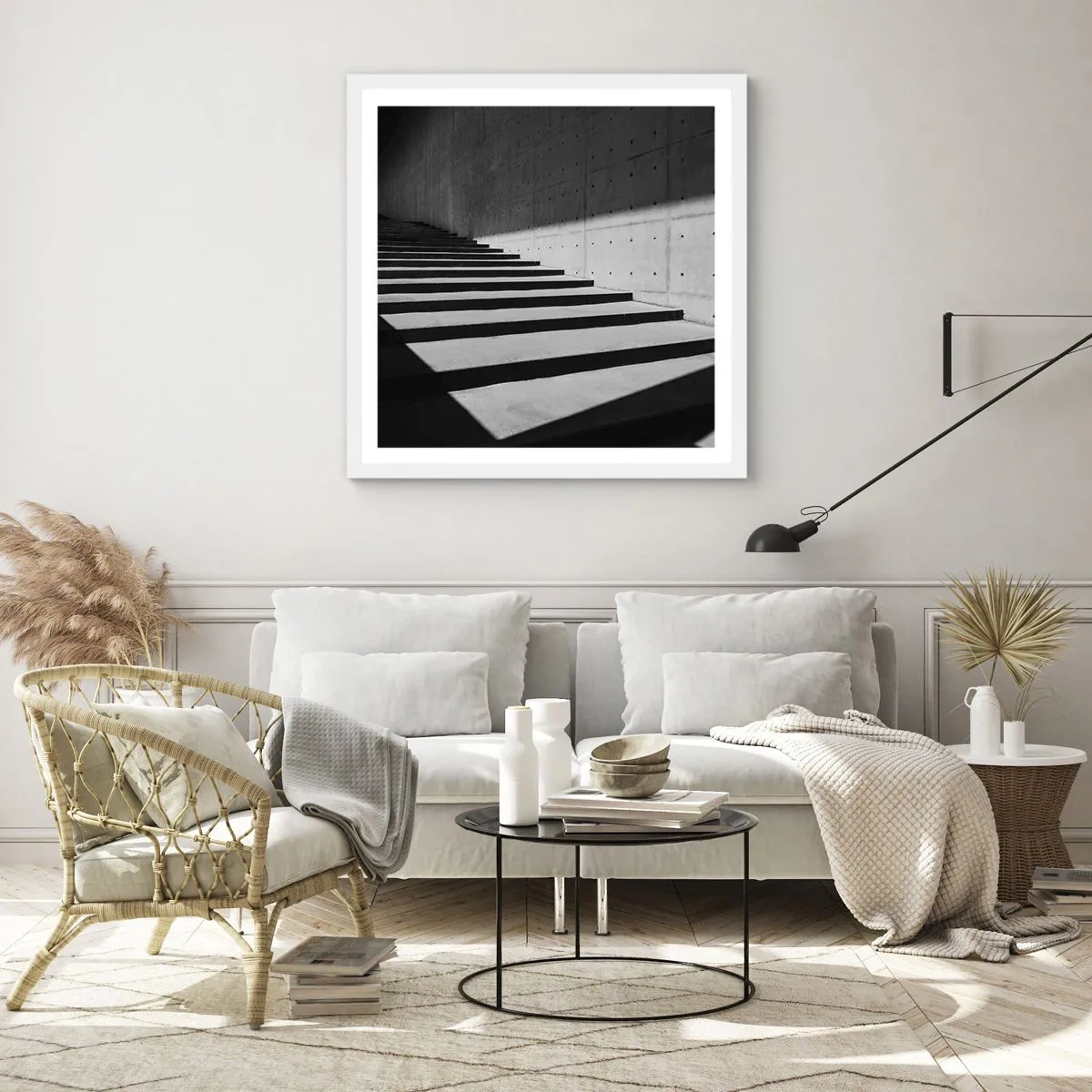 Affiche dans un cadre blanc - Poster - La beauté brute du modernisme - 60x60 cm