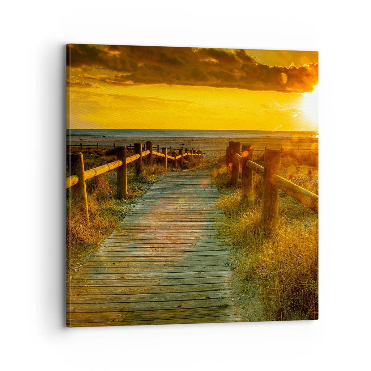 Impression sur toile - Image sur toile - Baigné dans le vieil or - 70x70 cm