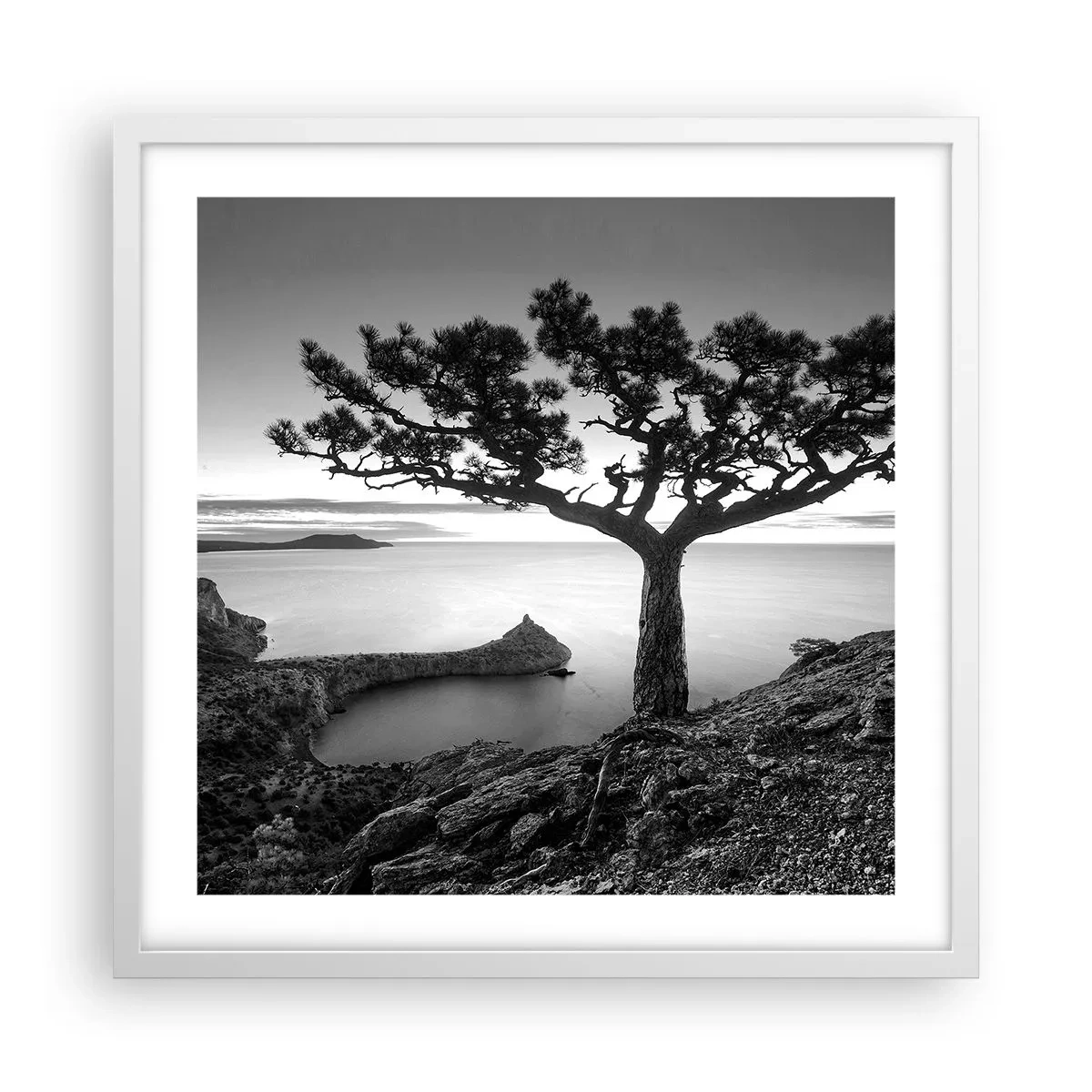 Affiche dans un cadre blanc - Poster - Paix jusqu'à l'horizon - 50x50 cm