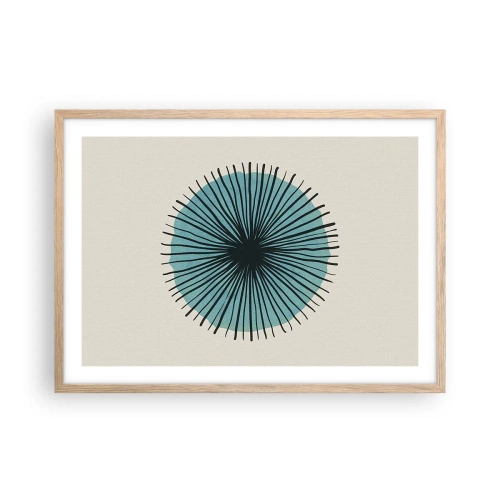 Affiche dans un chêne clair - Poster - Rayonnant dans l'azur - 70x50 cm
