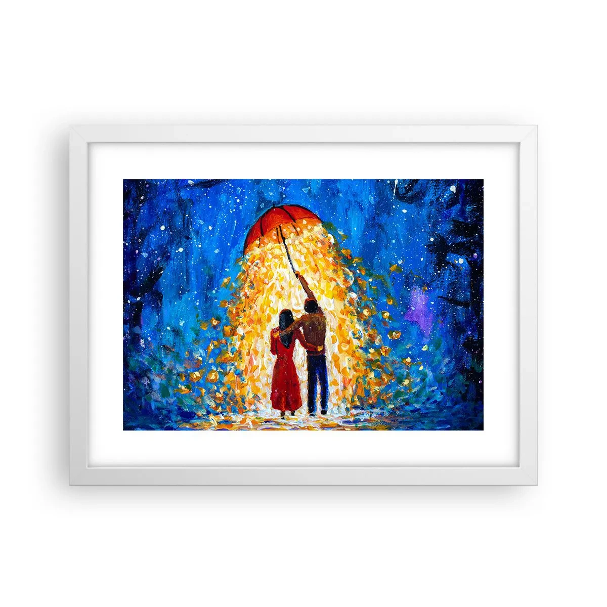Affiche dans un cadre blanc - Poster - La magie d'une soirée pluvieuse ? - 40x30 cm