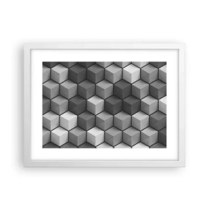 Affiche dans un cadre blanc - Poster - Puzzle cubiste - 40x30 cm