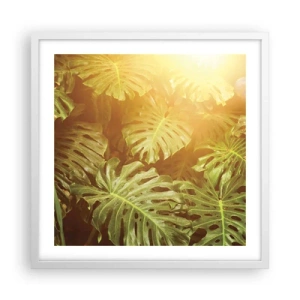 Affiche dans un cadre blanc - Poster - Se fondre dans la verdure - 50x50 cm