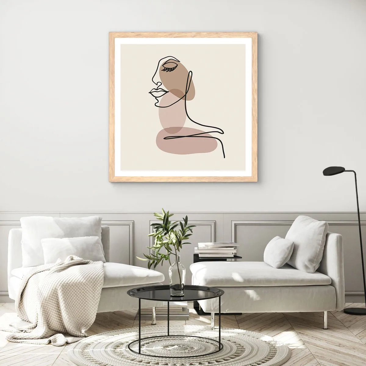 Affiche dans un chêne clair - Poster - S'écouter - 30x30 cm