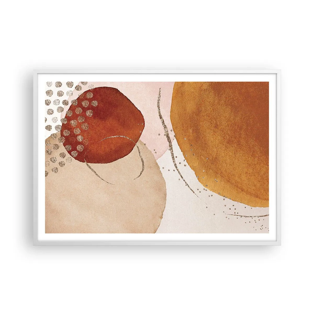 Affiche dans un cadre blanc - Poster - Rondeur et mouvement - 100x70 cm