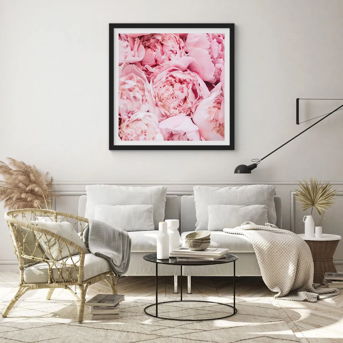 Affiche dans un cadre noir - Poster - Caliné et parfumé - 50x50 cm