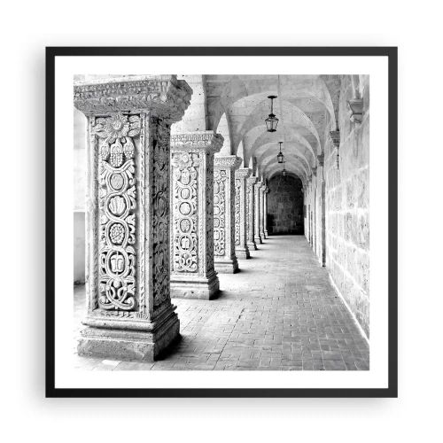 Affiche dans un cadre noir - Poster - Où cela mène-t-il…? - 60x60 cm