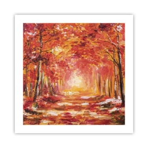 Affiche - Poster - Forêt de cuivre - 50x50 cm