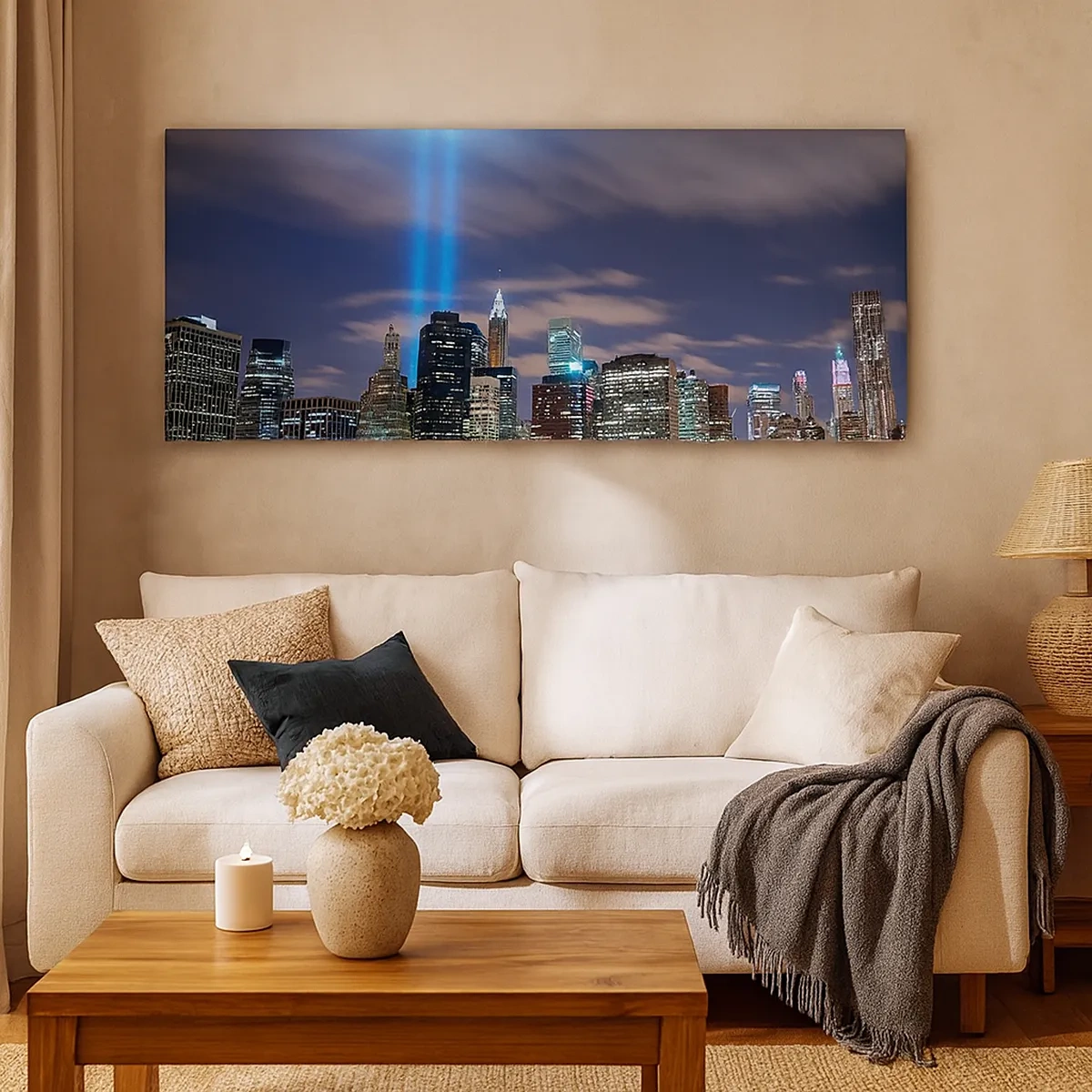 Impression sur toile - Image sur toile - Atteindre le ciel avec la lumière - 30x30 cm