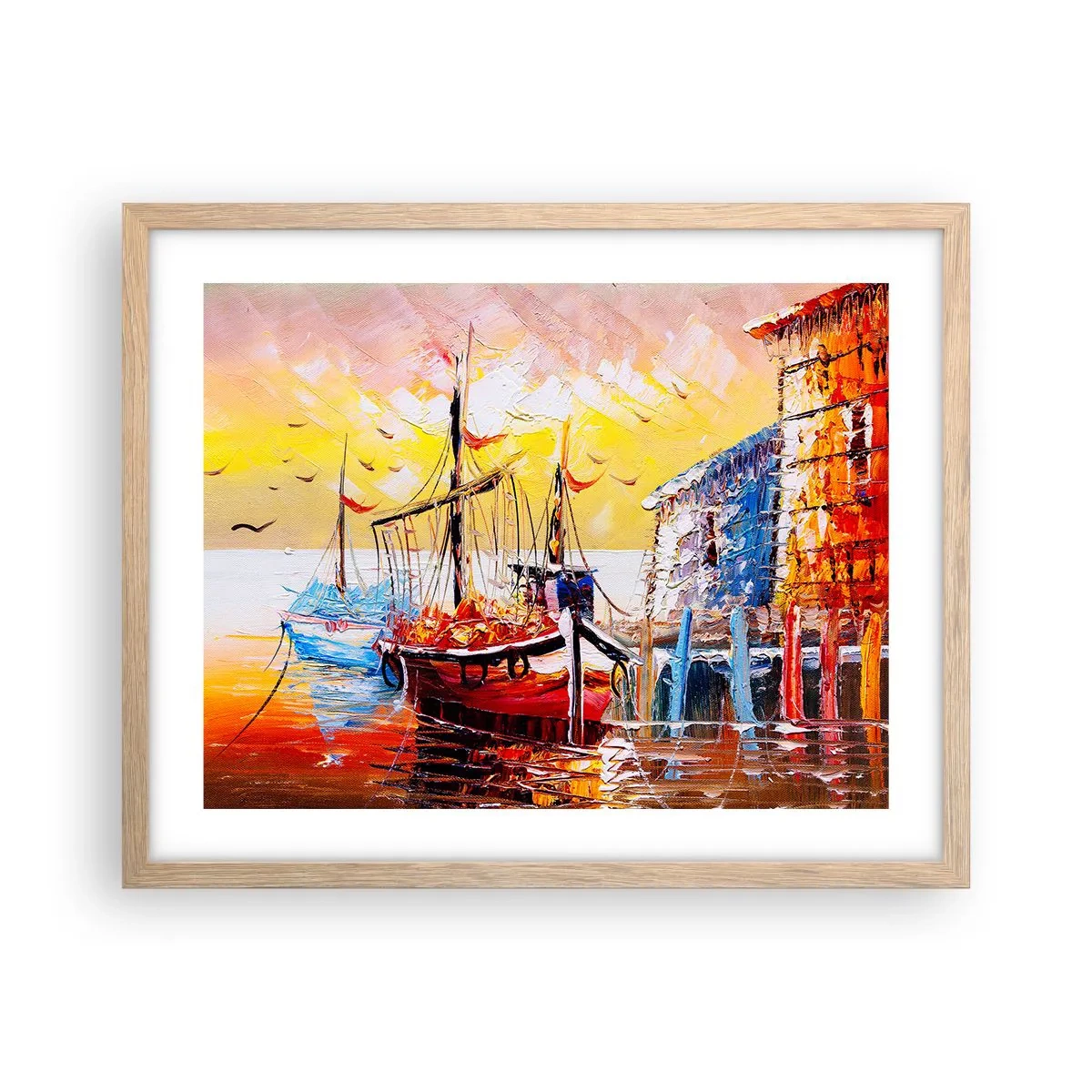 Affiche dans un chêne clair - Poster - Bon retour - 50x40 cm