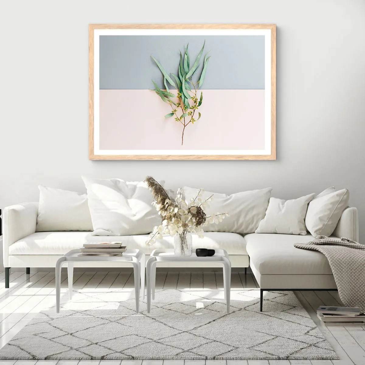 Affiche dans un chêne clair - Poster - Subtilité pastel - 40x30 cm