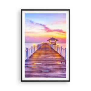 Affiche dans un cadre noir - Poster - Le silence lilas-doré du soir - 61x91 cm