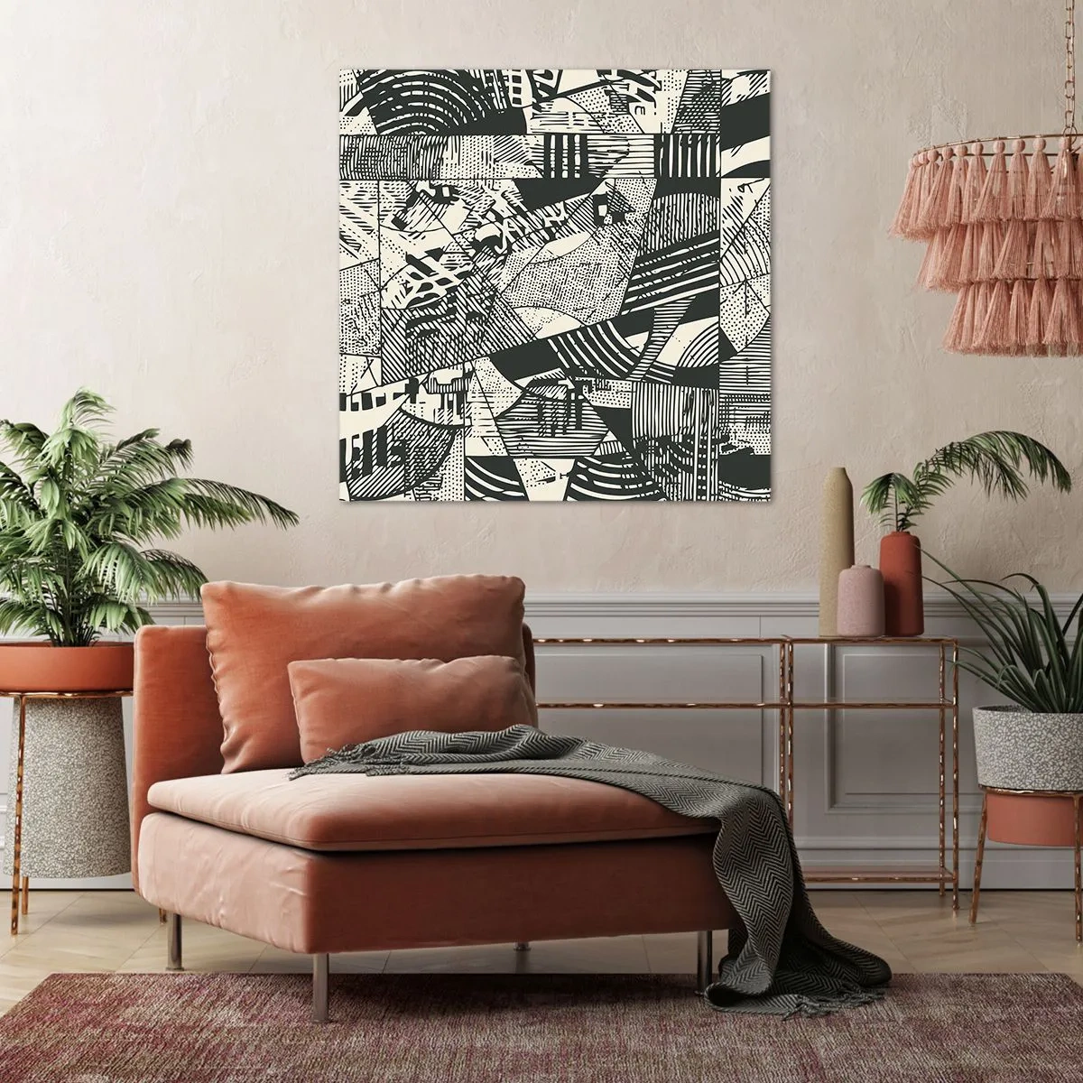 Impression sur toile - Image sur toile - Dynamique du modernisme - 60x60 cm