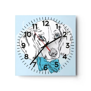 Horloge murale - Pendule murale - L'élégance du chien - 30x30 cm