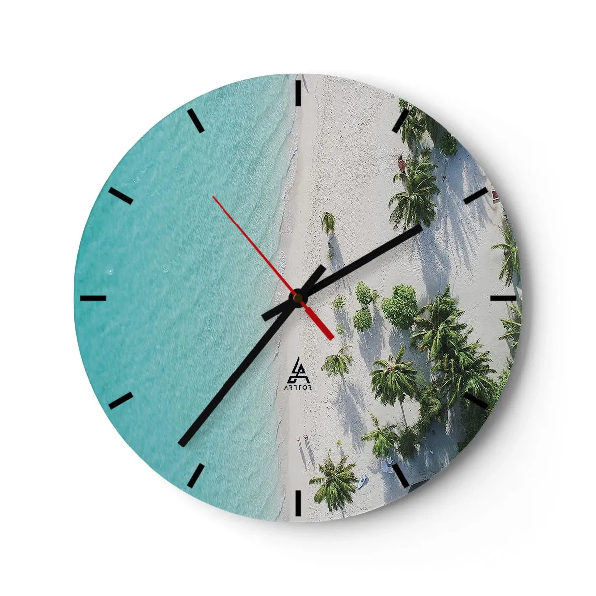 Horloge murale - Pendule murale - Vacances au paradis - 40x40 cm