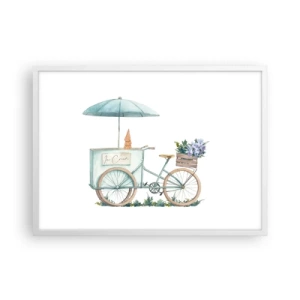 Affiche dans un cadre blanc - Poster - Doux souvenir d'été - 70x50 cm