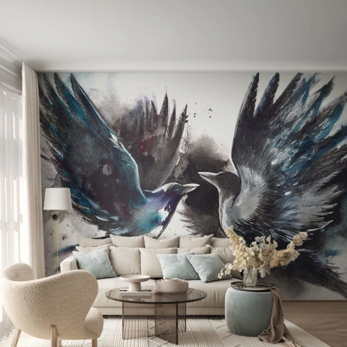 Papier Peint Autocollant Deluxe Sticker - Le corbeau des corbeaux - Abstraction, Oiseau, Animaux - 250x175 cm