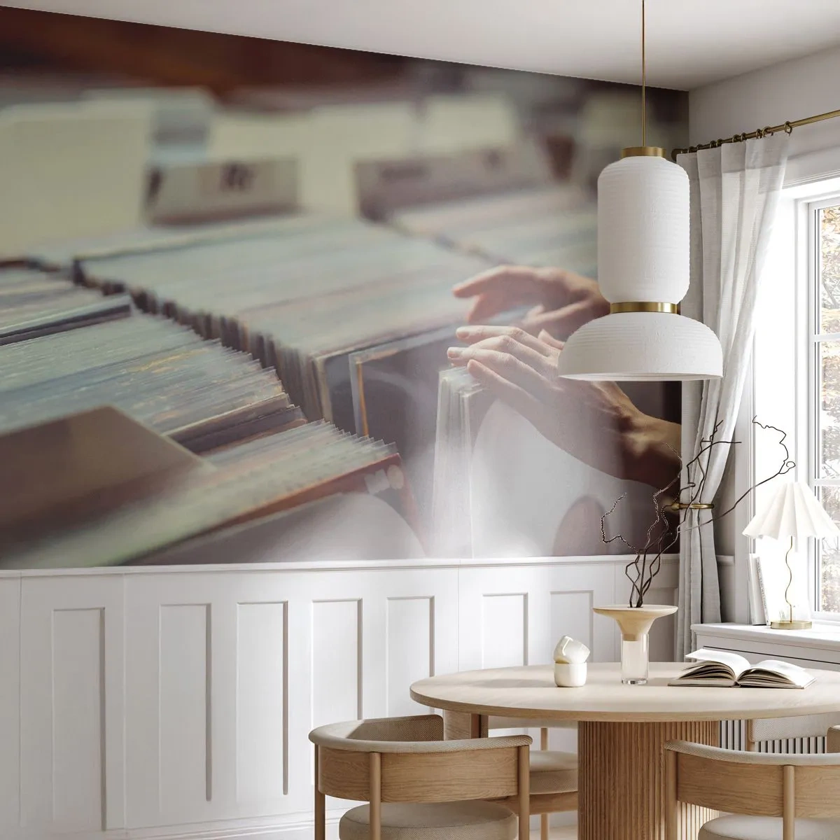Papier Peint Photo Premium Canvas - A la recherche d'émotions - Vinyle, Musique, Magasin de musique - 350x256 cm