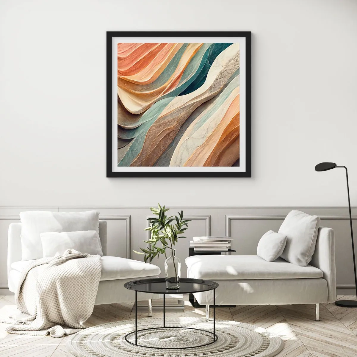 Affiche dans un cadre noir - Poster - Le moment avant le changement - 50x50 cm