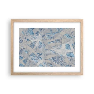 Affiche dans un chêne clair - Poster - Dans un labyrinthe bleu-gris - 40x30 cm