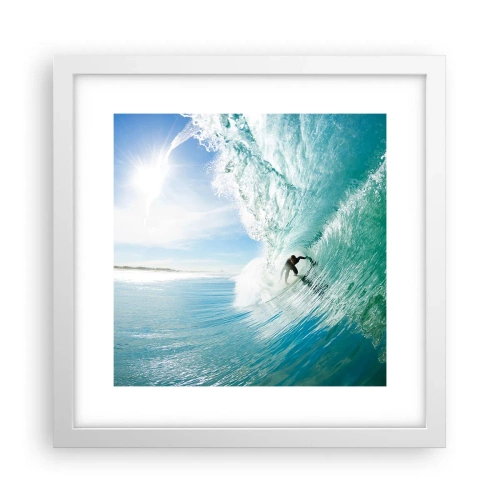 Affiche dans un cadre blanc - Poster - Toujours sur la vague - 30x30 cm