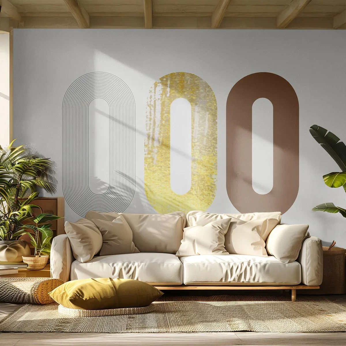 Papier Peint Autocollant Deluxe Sticker - Ooo! - Abstraction, Morceau, Modèle moderne - 250x175 cm