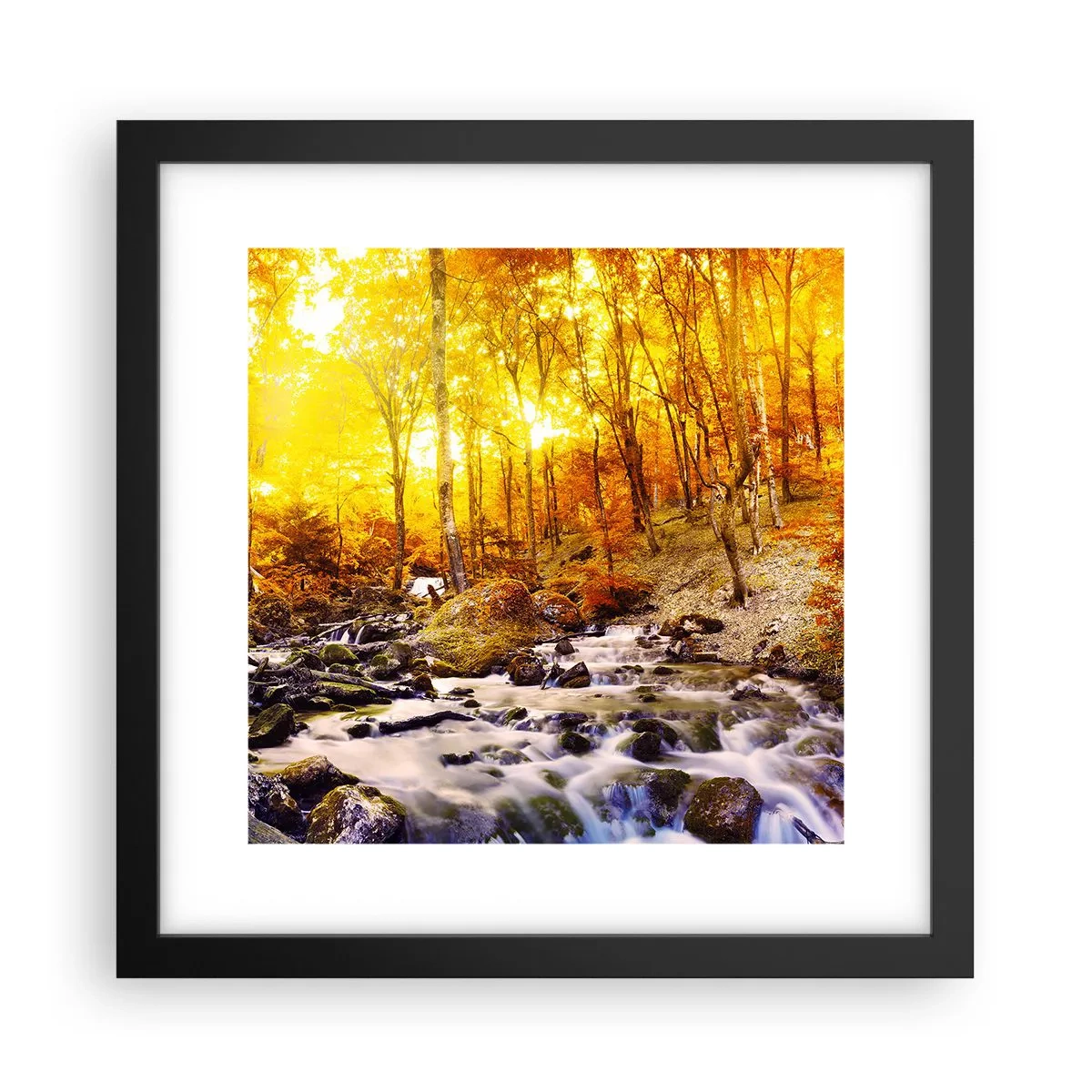 Affiche dans un cadre noir - Poster - Pierres serties d'or et de platine - 30x30 cm