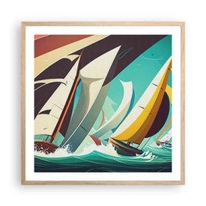 Affiche dans un chêne clair - Poster - Bonne chance avec les éléments - 60x60 cm