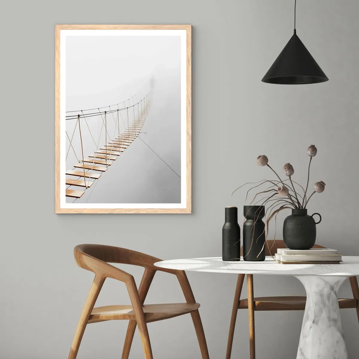 Affiche dans un chêne clair - Poster - Où cela va-t-il te mener? - 40x50 cm