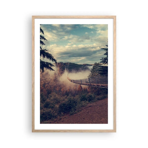 Affiche dans un chêne clair - Poster - Au-dessus de la forêt d'automne - 50x70 cm