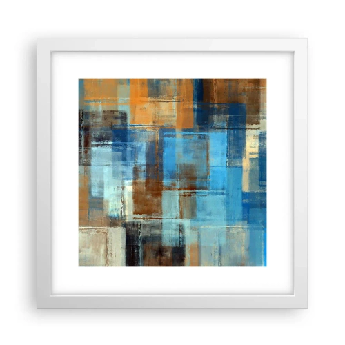 Affiche dans un cadre blanc - Poster - A travers le voile bleu - 30x30 cm