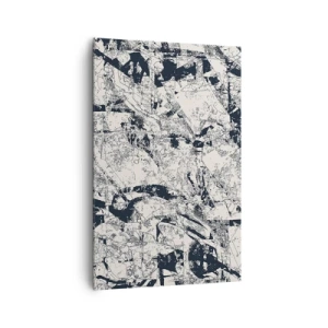 Impression sur toile - Image sur toile - Composition abstraite en noir et blanc avec une mise en page dynamique - 80x120cm - Interpénétration des contraires - Décoration murale moderne pour le salon et la chambre ARTTOR