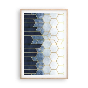 Affiche dans un chêne clair - Poster - Composition en rythme syncopé - 61x91 cm