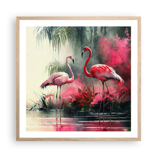 Affiche dans un chêne clair - Poster - Une leçon de grâce naturelle - 60x60 cm