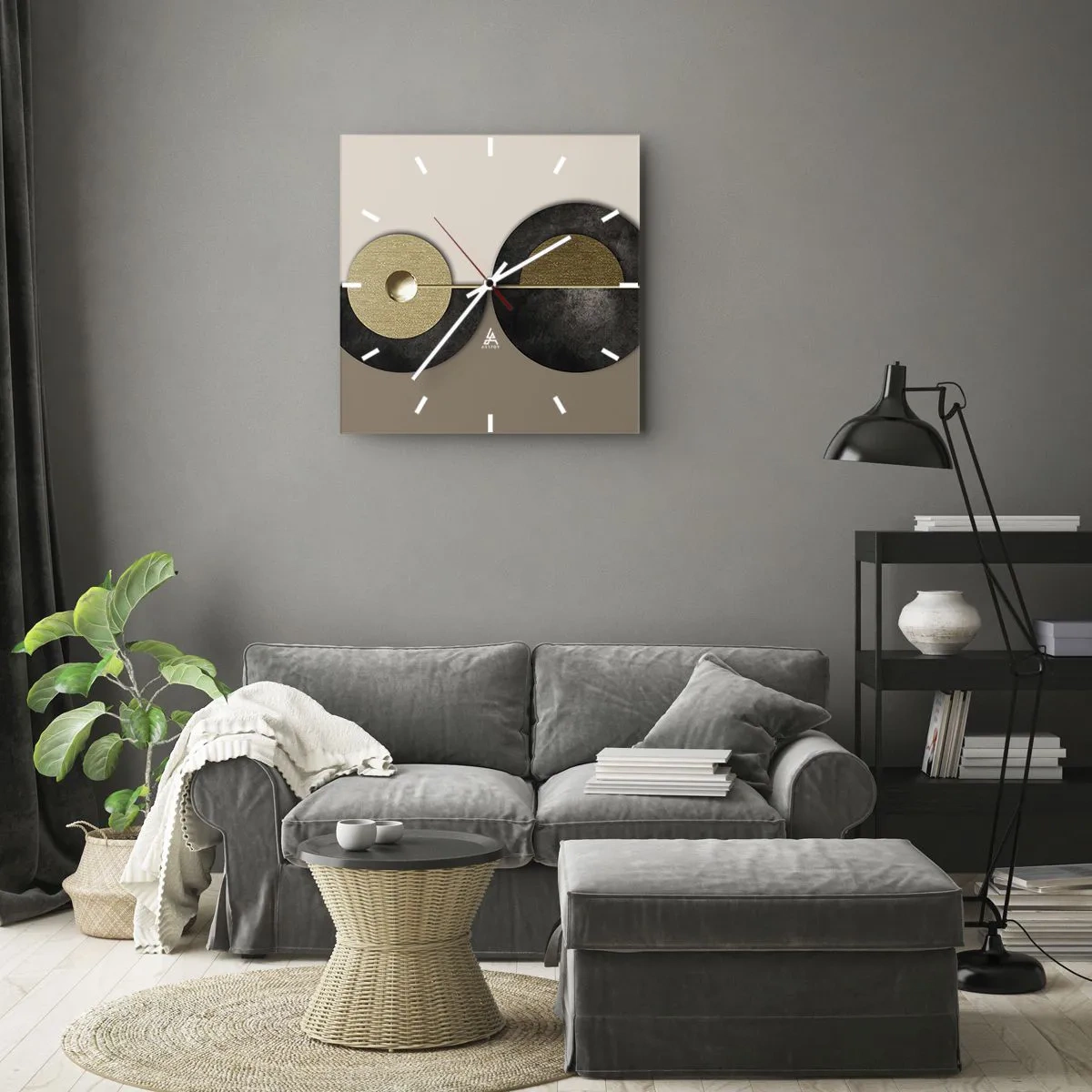 Horloge murale - Pendule murale - Variations autour du cercle - 30x30 cm