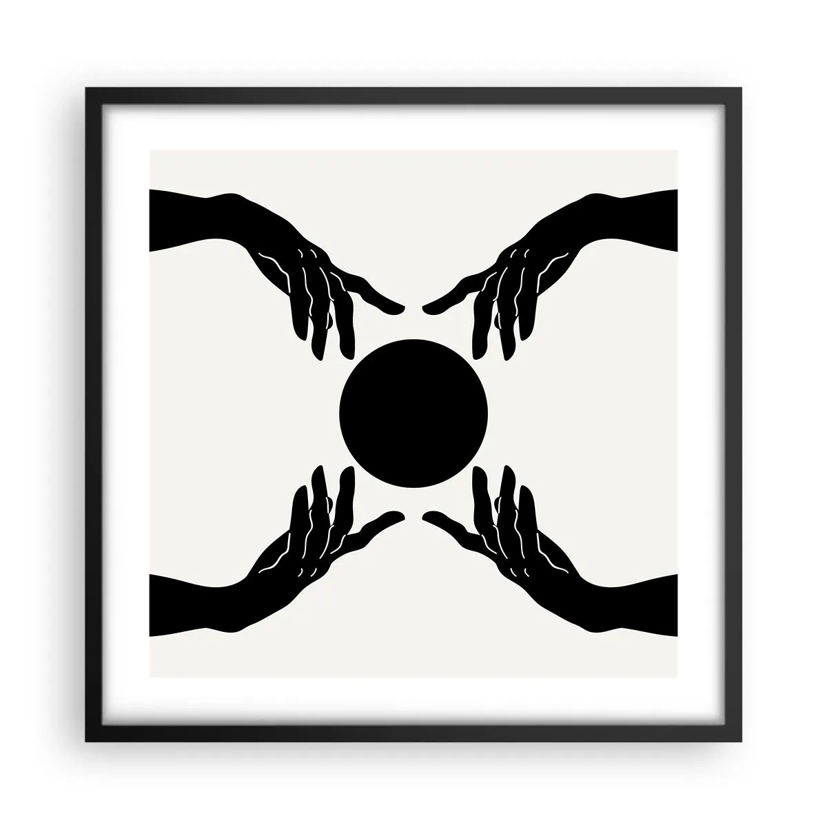 Affiche dans un cadre noir - Poster - Signe secret - 50x50 cm