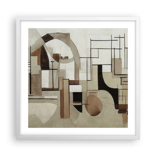 Affiche dans un cadre blanc - Poster - Paysage urbain 2.0 - 50x50 cm