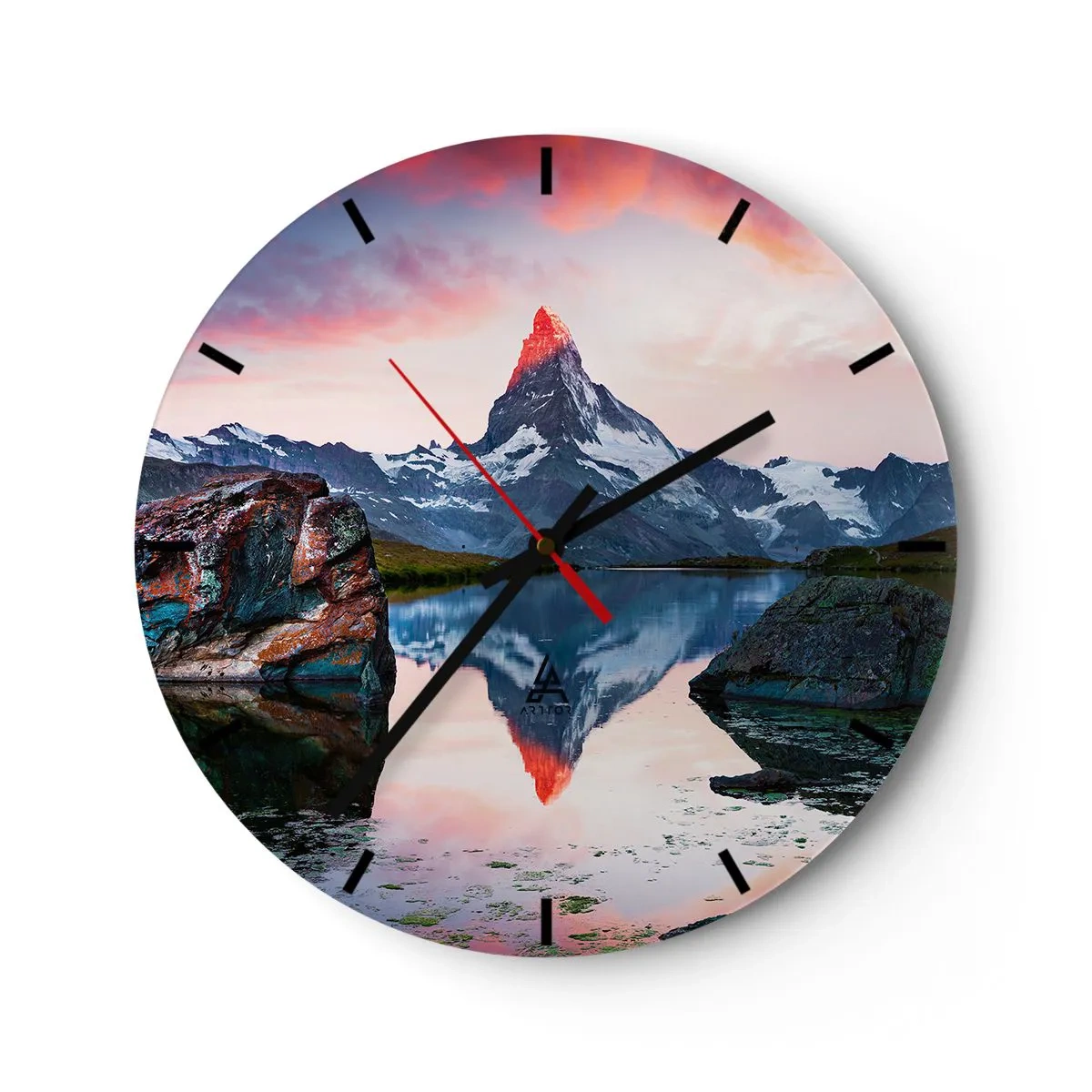 Horloge murale - Pendule murale - Le coeur des montagnes est chaud - 40x40 cm