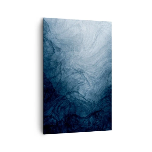 Impression sur toile - Image sur toile - Une composition abstraite dans les tons de bleu et bleu marine. - 80x120cm - Atteindre en profondeur - Décoration murale moderne pour le salon et la chambre ARTTOR