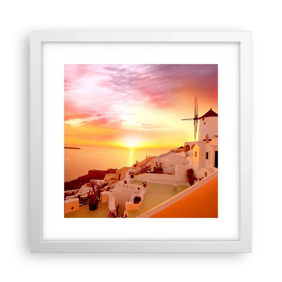 Affiche dans un cadre blanc - Poster - Fondre en blanc et or - 30x30 cm