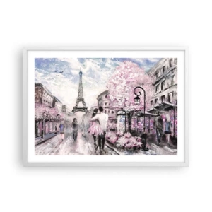 Affiche dans un cadre blanc - Poster - Comment tomber amoureu, il faut juste... - 70x50 cm