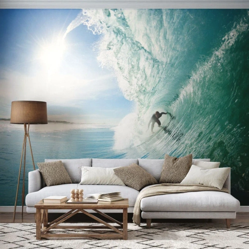 Papier peint sur mesure Premium Canvas - Toujours sur la vague - Paysage, Océan, Surfeur